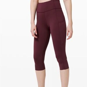 Lululemon Burgundy Leggings High-Waisted Performance Wear